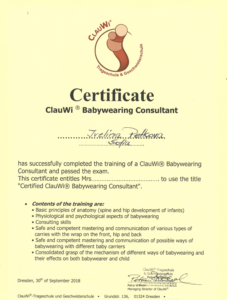 Certificate ClauWI - Babywearing consultant